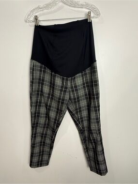 Isabel Maternity by Ingrid & Isabel Black and White Plaid Ponte Pants